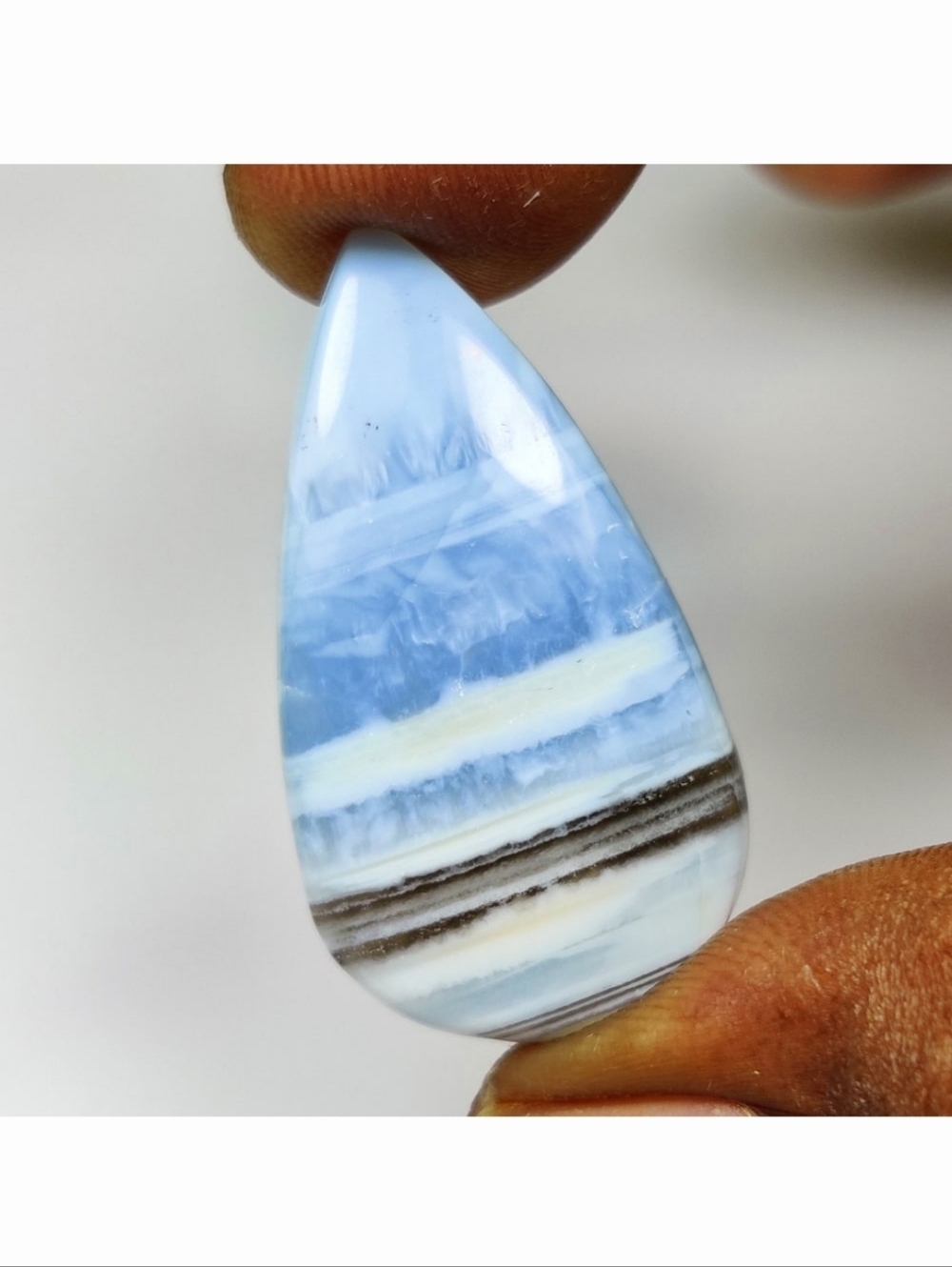 20.79 Ct Natural Owyhee Blue Opal Pear Cab